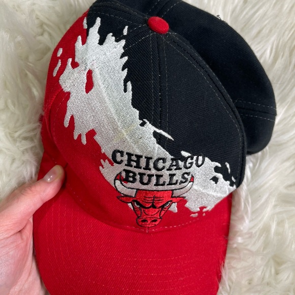 Vintage Chicago Bulls NBA Logo Athletic Splash 90’s Snapback Hat Cap Rare - Picture 6 of 6